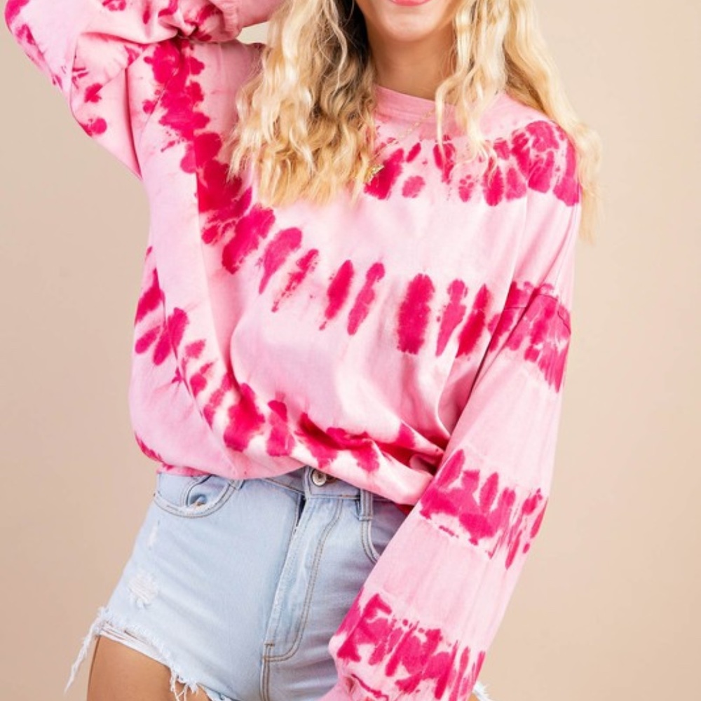 LAST ONE - Pure Heart Cotton Tie Dye Top - Picture 2 of 5